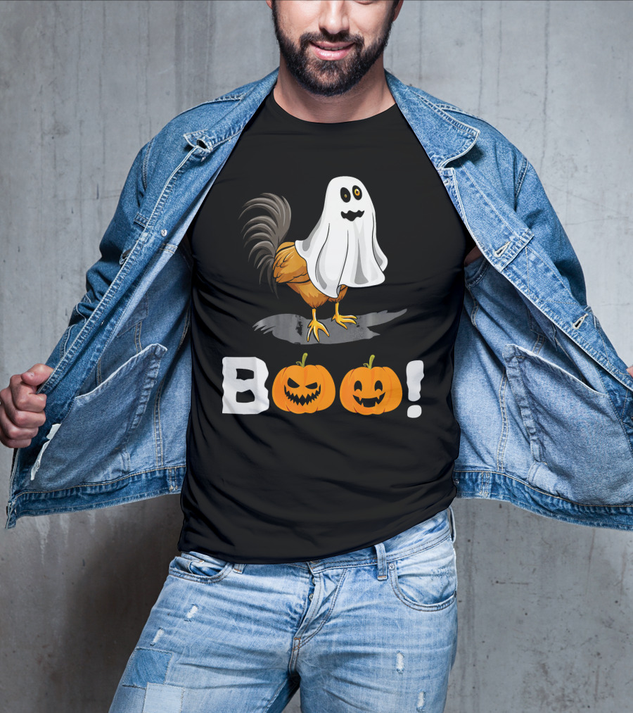 Boo Chicken Halloween Costume With Pumpkins T-Shirt