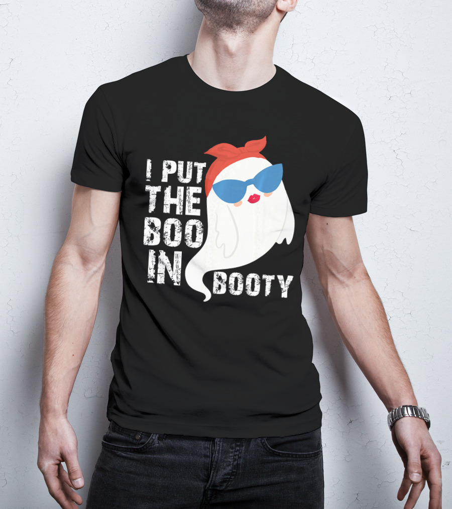 I Put The Boo In Booty Ghost With Sunglasses And Red Bandana T-Shirt