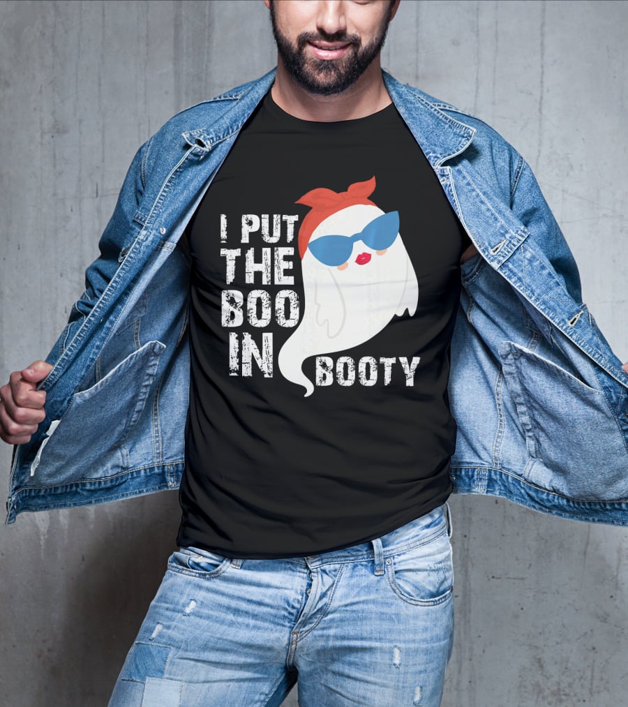 I Put The Boo In Booty Ghost With Sunglasses And Red Bandana T-Shirt