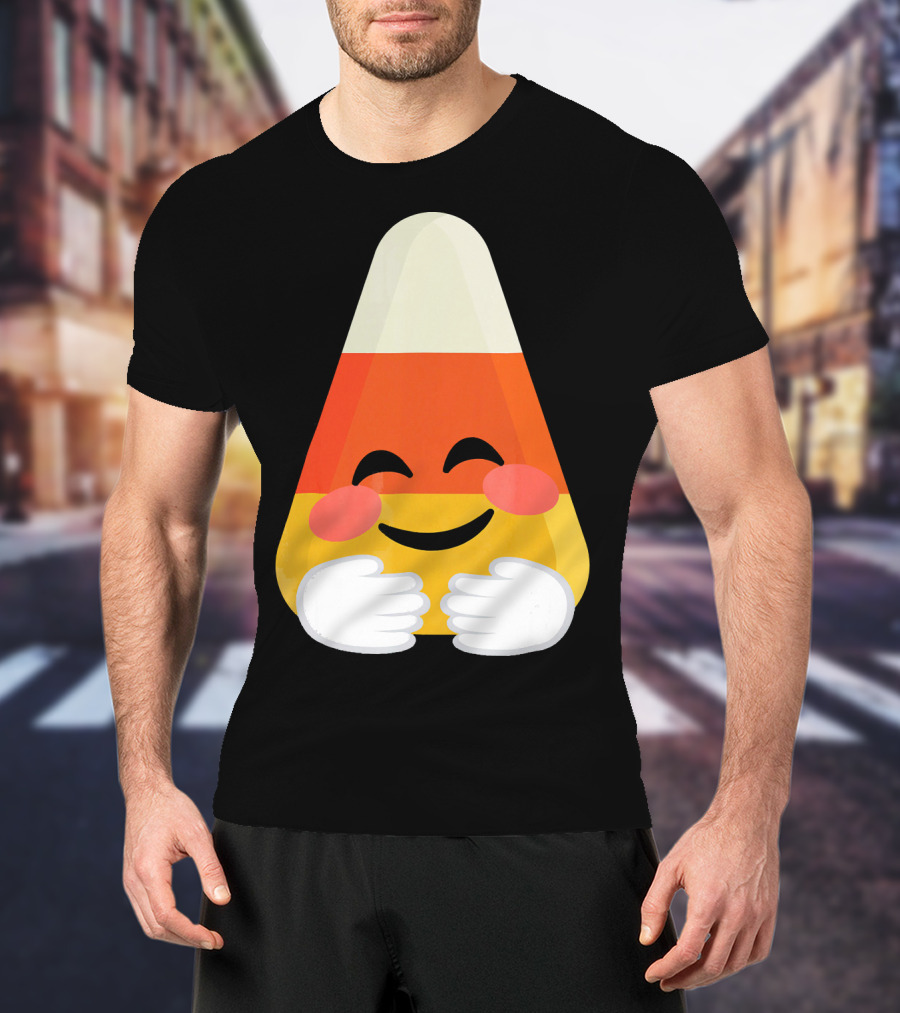 Candy Corn Emoji Hugs Embrace T-Shirt