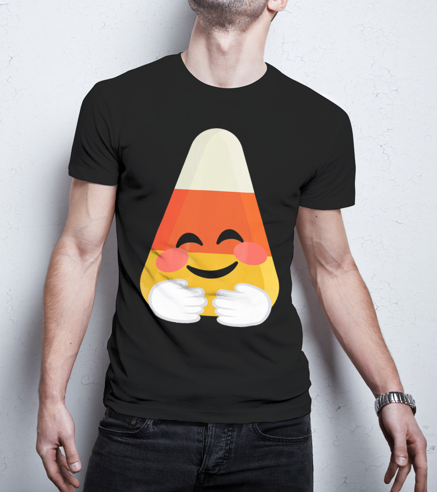 Candy Corn Emoji Hugs Embrace T-Shirt