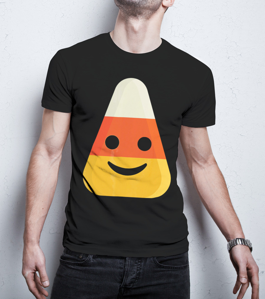 Candy Corn Smiling Emoji Face T-Shirt