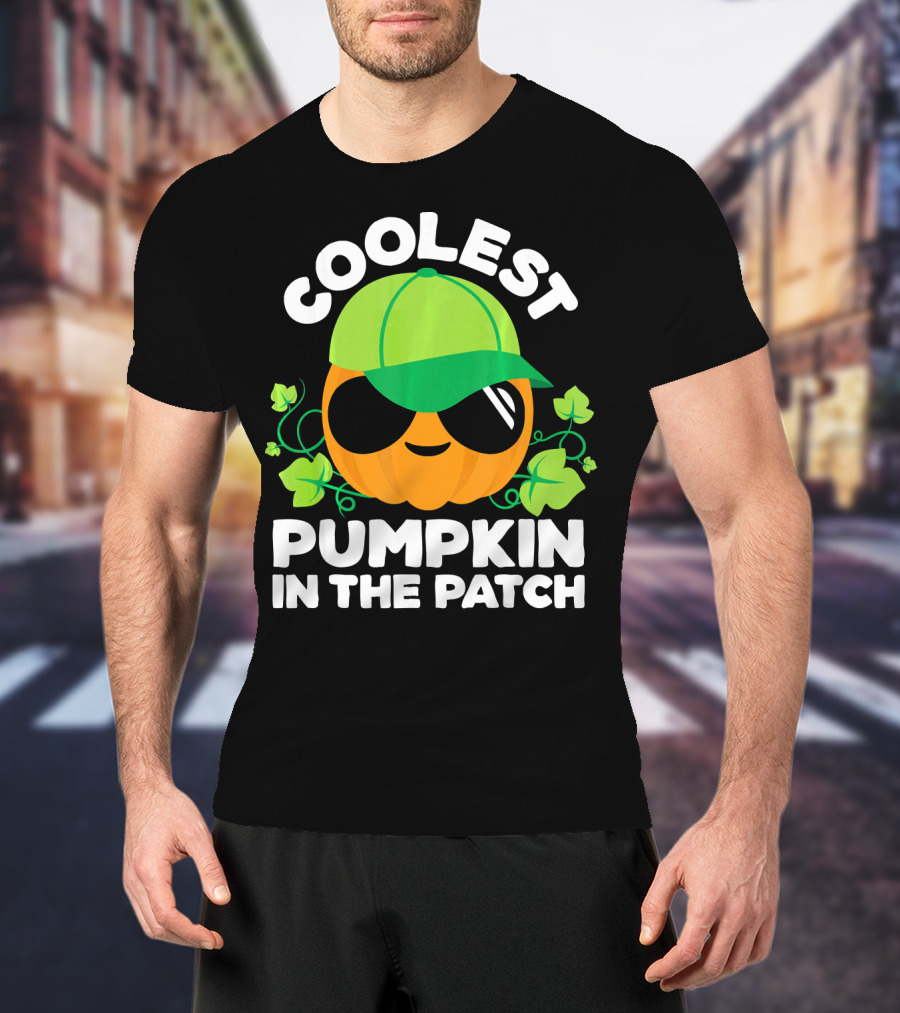 Coolest Pumpkin In The Patch Kids Pumpkin Patch Boys Or Girls Fall Co T-Shirt