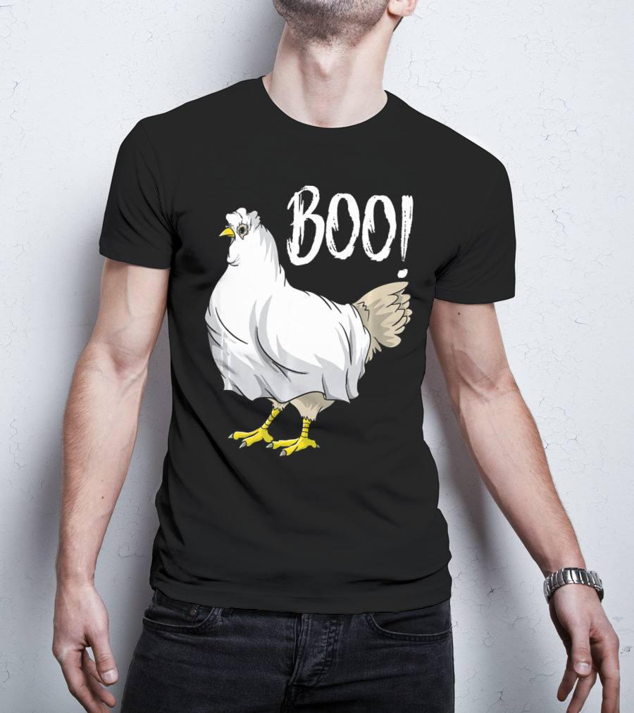 Chicken Ghost Boo Funny Farmer Halloween Chicken T-Shirt