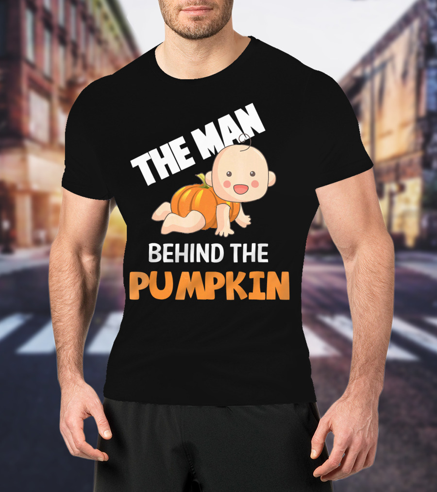 The Man Behind The Pumpkin Halloween Baby Costume Humor T-Shirt
