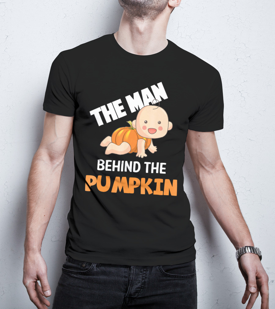 The Man Behind The Pumpkin Halloween Baby Costume Humor T-Shirt