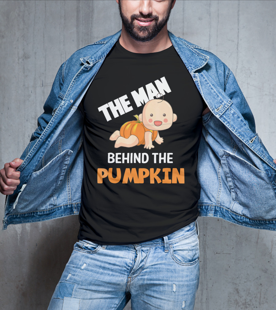 The Man Behind The Pumpkin Halloween Baby Costume Humor T-Shirt