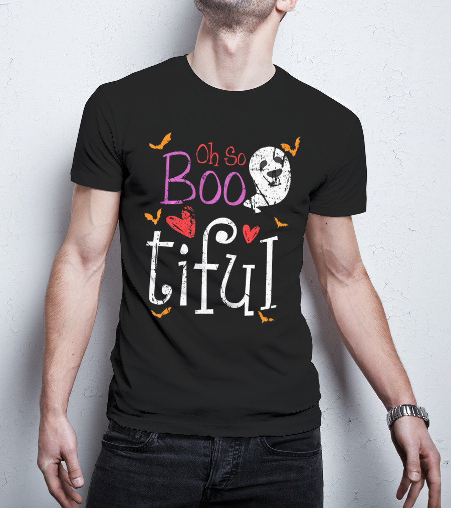 Oh So Boo Tiful Ghost Hearts And Bats T-Shirt