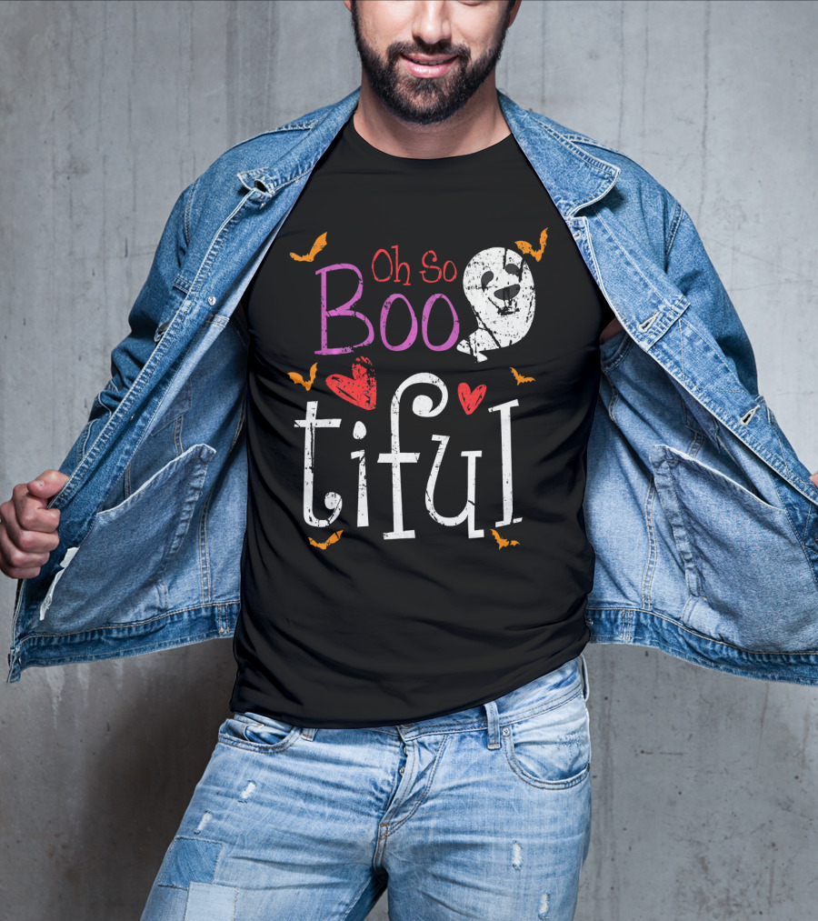 Oh So Boo Tiful Ghost Hearts And Bats T-Shirt