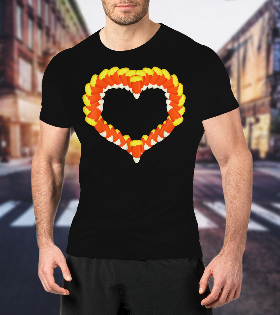 Heart Of Halloween Candy Corn Trick Or Treat T-Shirt