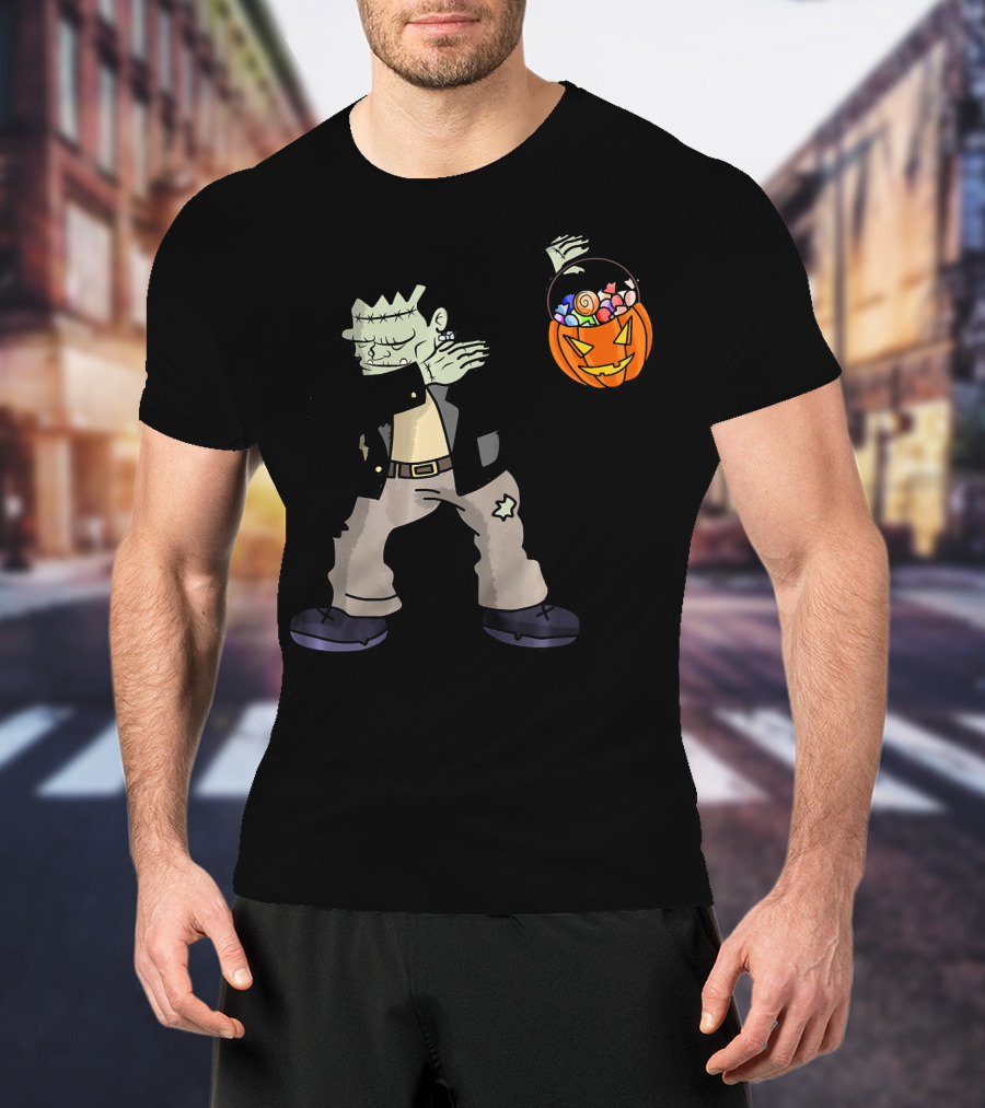Happy Daboween Frankenstein Dab Candy Bucket T-Shirt