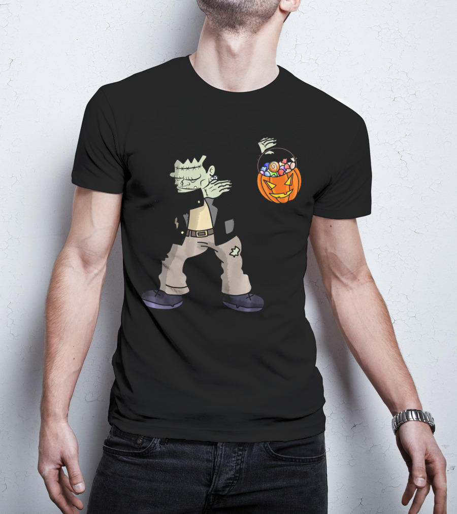 Happy Daboween Frankenstein Dab Candy Bucket T-Shirt