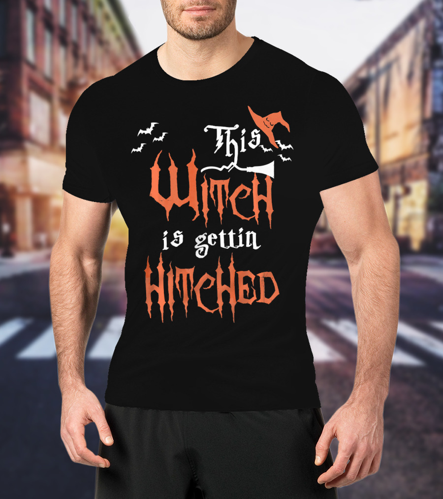 This Witch Is Gettin Hitched With Bats And Pointy Hat T-Shirt