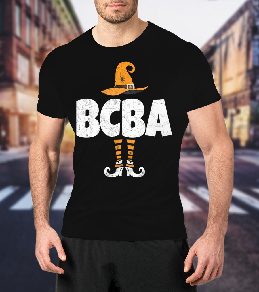 BCBA Witch Hat And Striped Socks Halloween T-Shirt