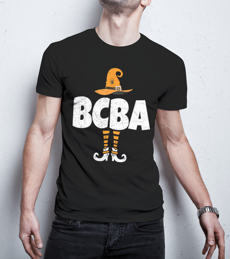 BCBA Witch Hat And Striped Socks Halloween T-Shirt