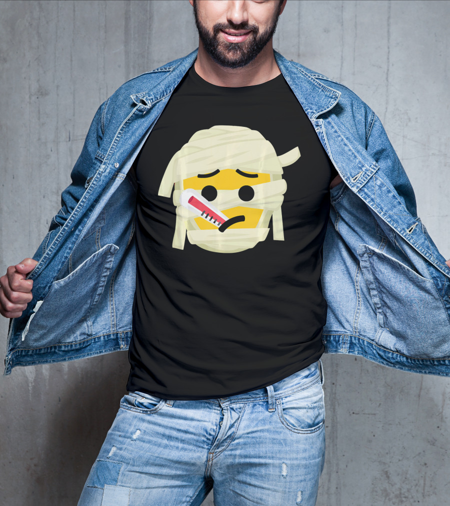 Mummy Emoji Feeling Sick With Thermometer Fever Face T-Shirt