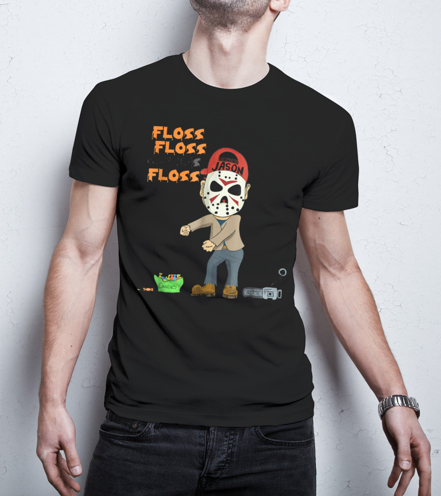 Floss Floss Floss Jason Mask Halloween Dance With Candy And Trap T-Shirt