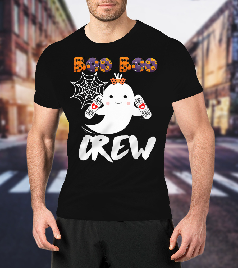 Boo Boo Crew Ghost With Bandages And Spider Web T-Shirt