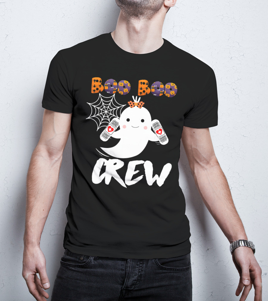 Boo Boo Crew Ghost With Bandages And Spider Web T-Shirt