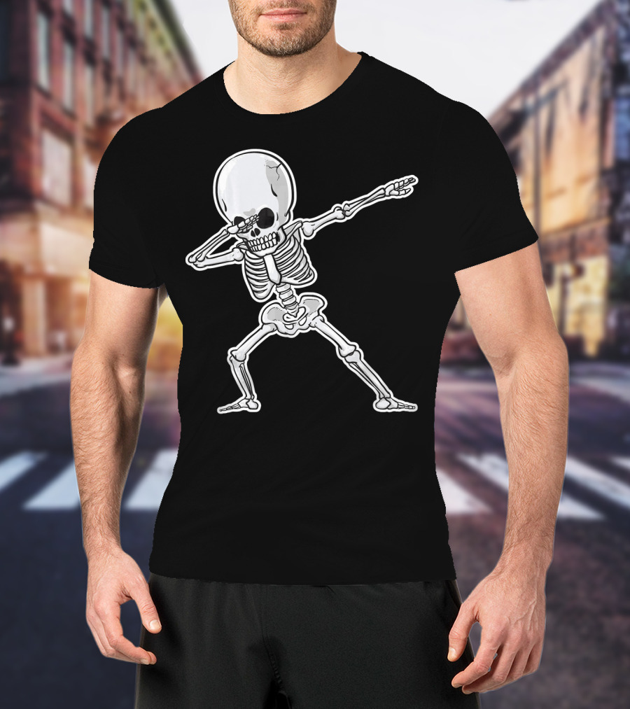 Dabbing Skeleton Dance Halloween Party Vibe T-Shirt
