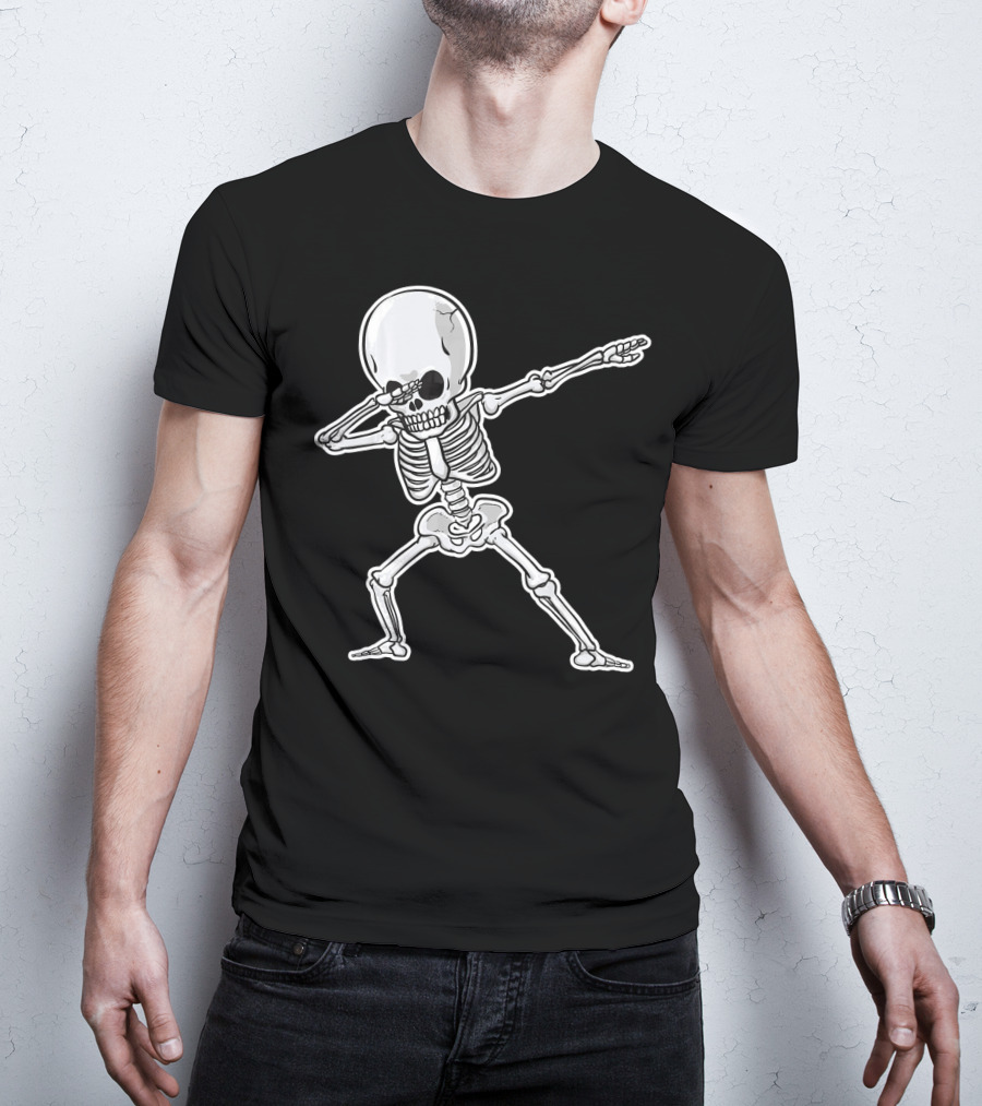 Dabbing Skeleton Dance Halloween Party Vibe T-Shirt