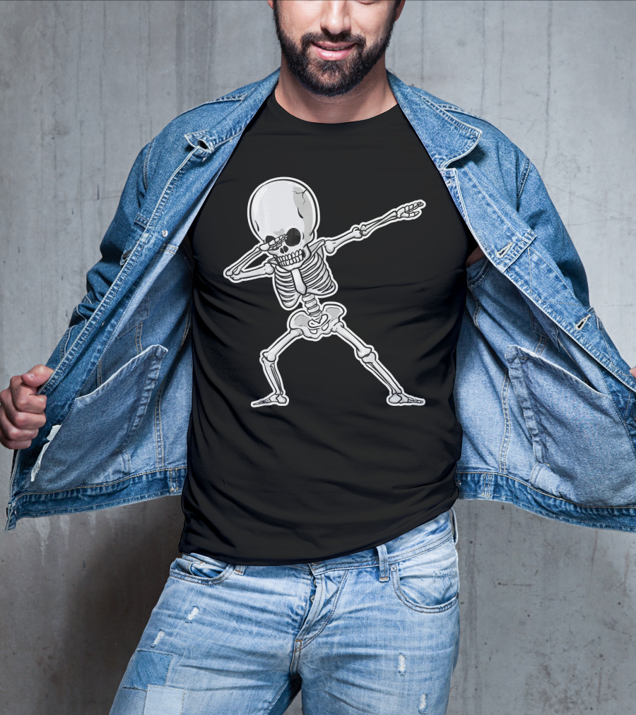 Dabbing Skeleton Dance Halloween Party Vibe T-Shirt