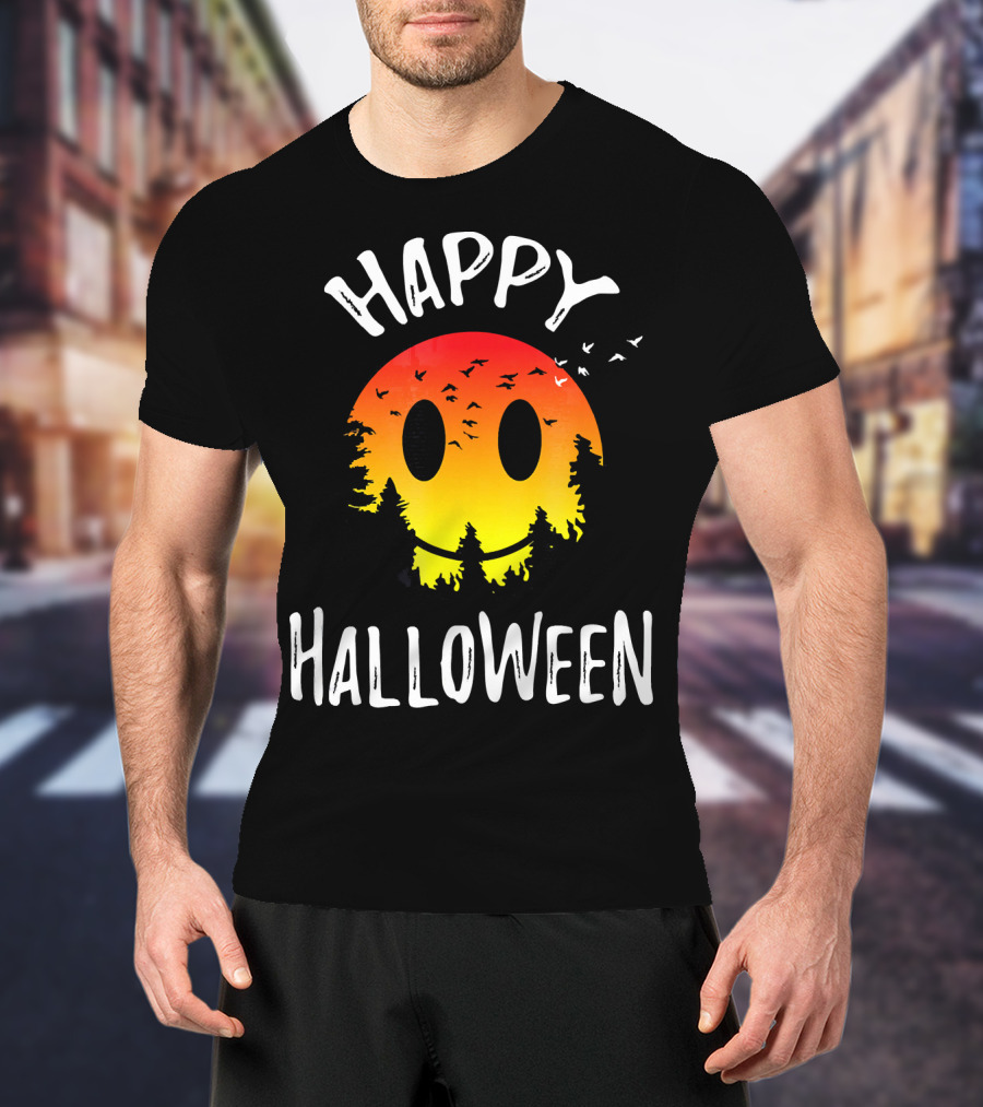 Happy Halloween Spooky Camp Sunset T-Shirt