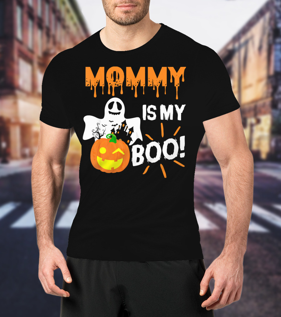 MOMMY IS MY BOO Ghost Pumpkin Halloween T-Shirt