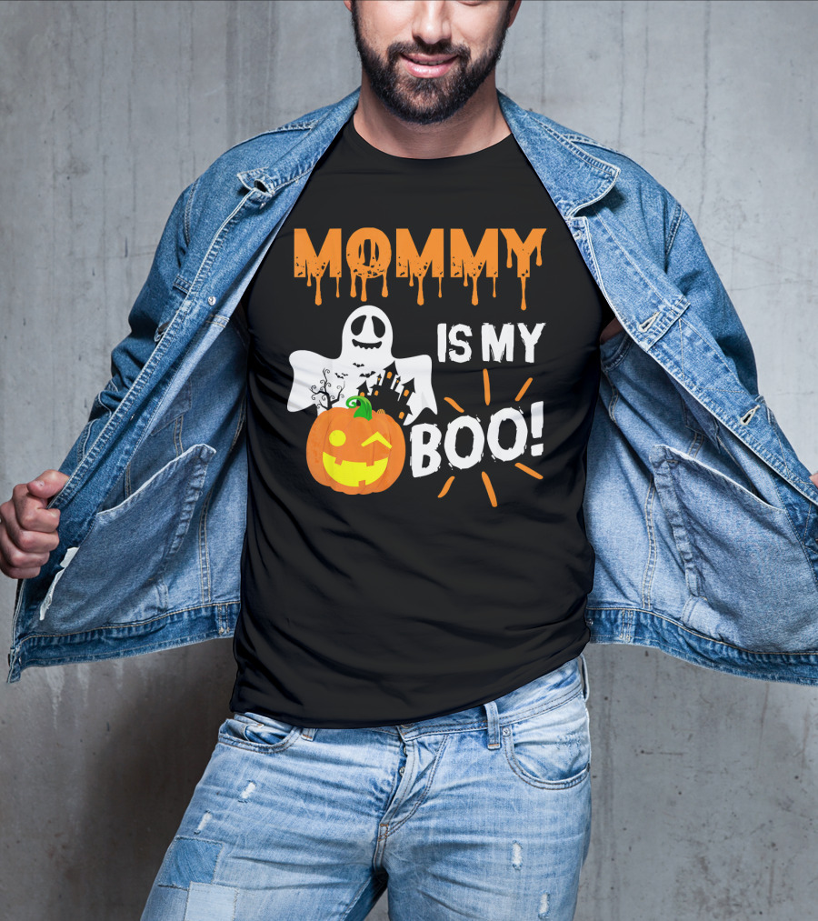 MOMMY IS MY BOO Ghost Pumpkin Halloween T-Shirt