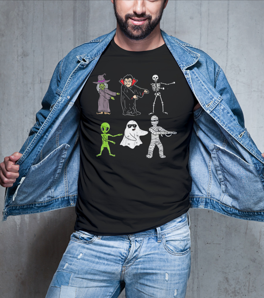Witch Vampire Skeleton Ghost Alien Mummy Flossing Dance T-Shirt