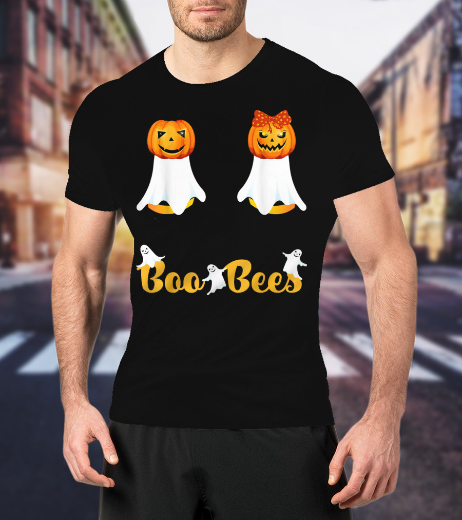 Boo Bees Couples Halloween Costume With Pumpkin Ghosts Scary T-Shirt