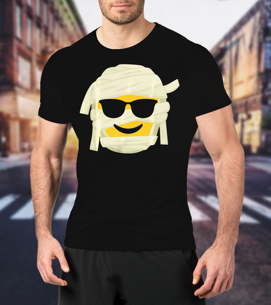 Mummy Emoji Wrapped In Bandages With Cool Shades T-Shirt