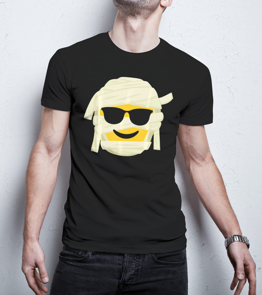 Mummy Emoji Wrapped In Bandages With Cool Shades T-Shirt
