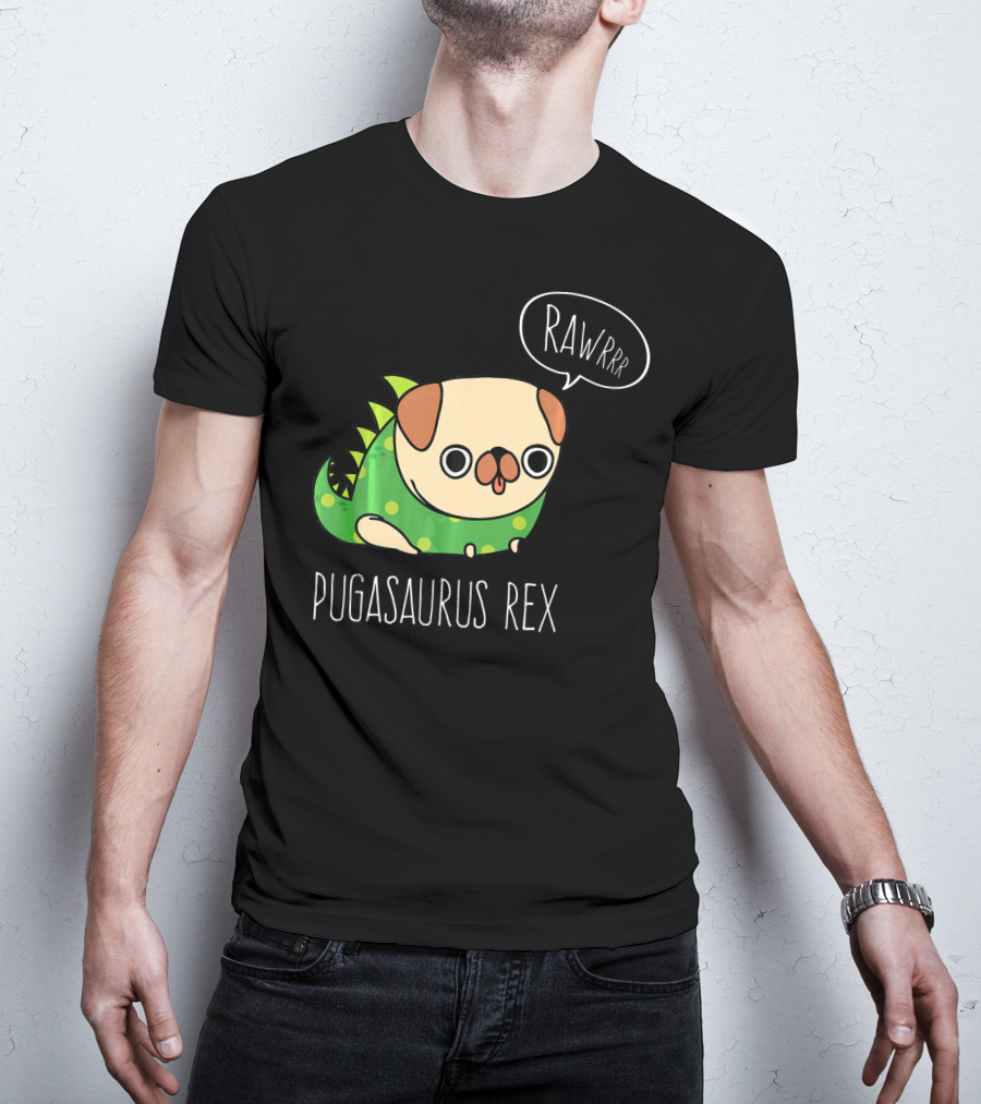 Pugasaurus Rex Rawrrr Pug Halloween Dog Costume T-Shirt