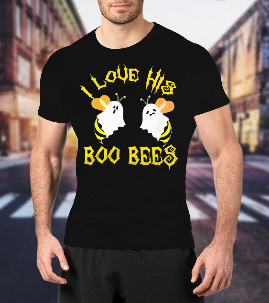 I Love His Boo Bees Ghost Bees Halloween Humor T-Shirt