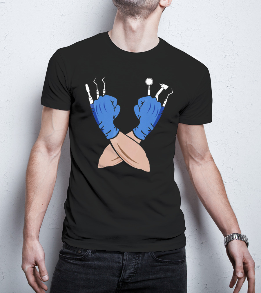 DENTIST JOB Wolve Claws With Funny Witch Dental Tools T-Shirt