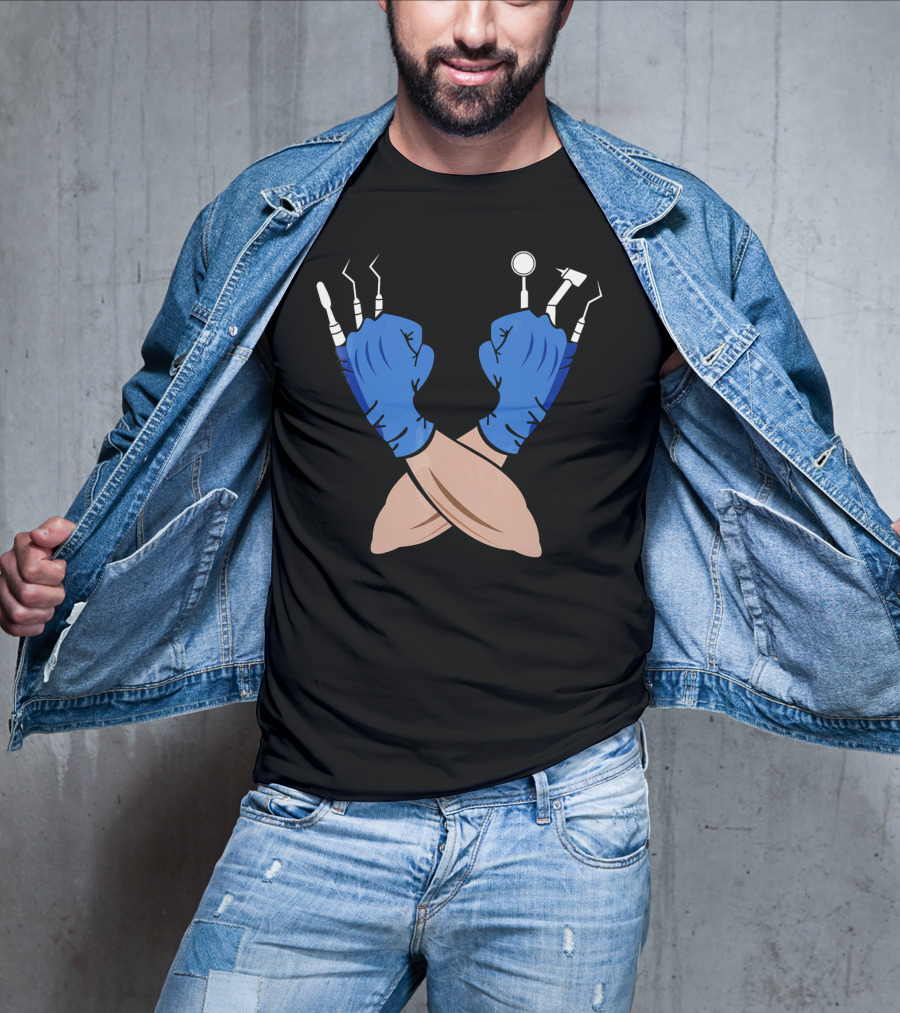 DENTIST JOB Wolve Claws With Funny Witch Dental Tools T-Shirt