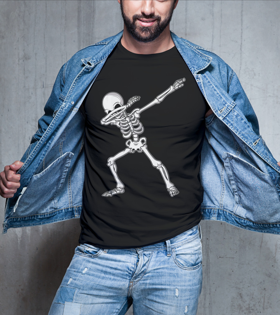 Dabbing Skeleton Kids Adult Dab Bone Dance Pose T-Shirt
