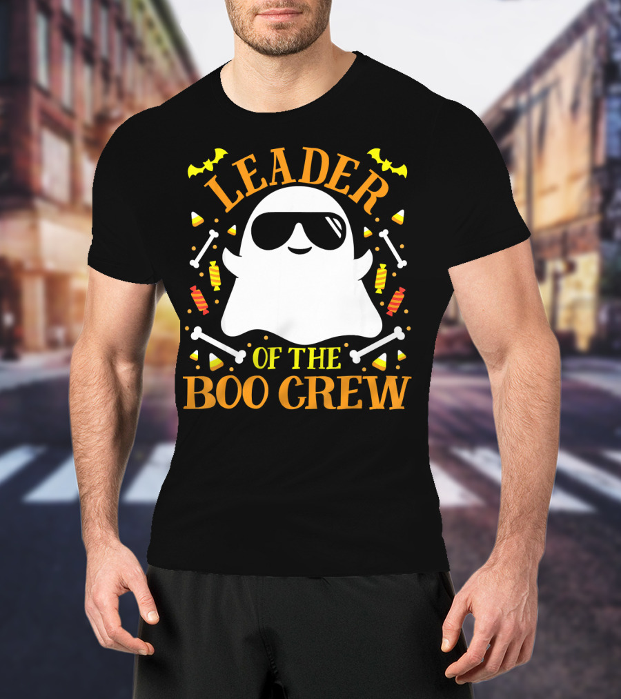 Leader Of The Boo Crew Ghost Halloween Matching Set T-Shirt