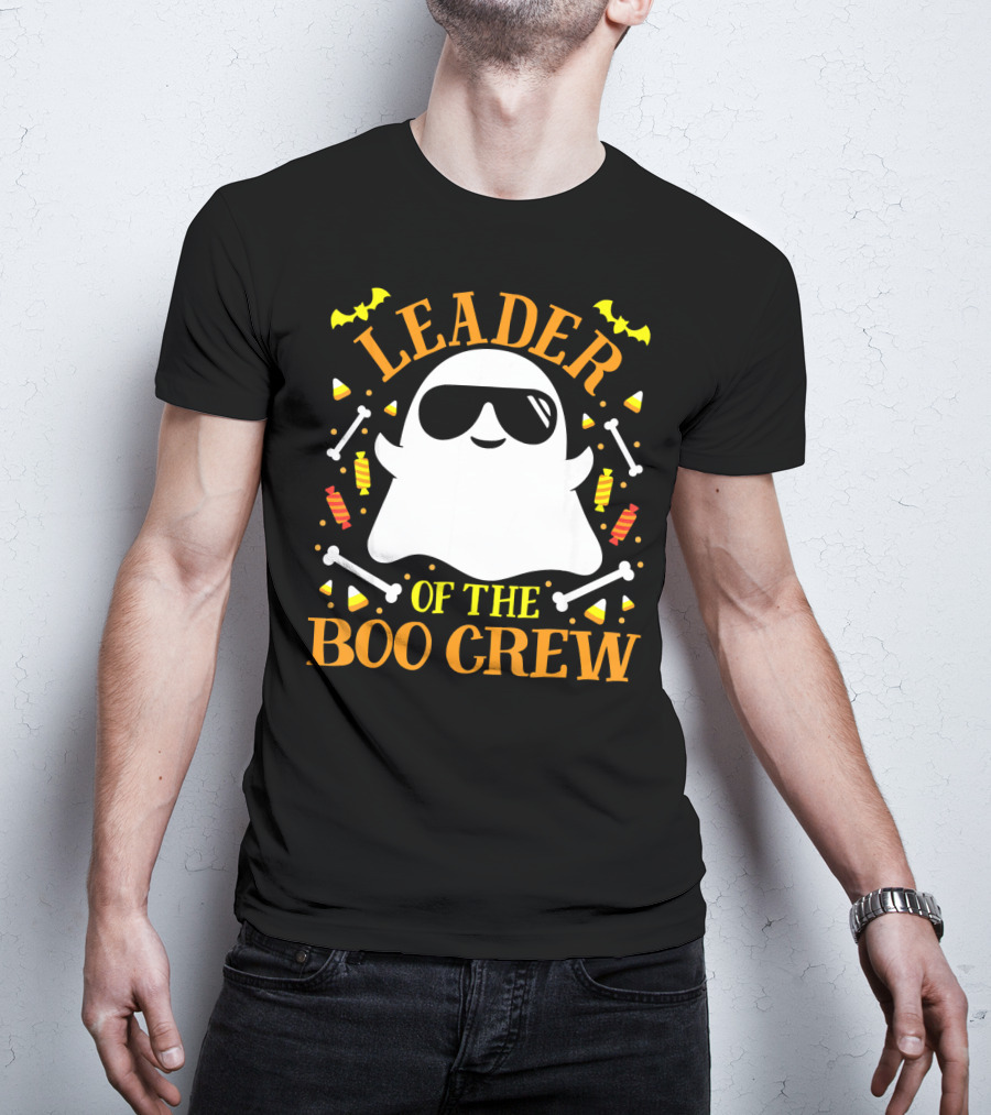 Leader Of The Boo Crew Ghost Halloween Matching Set T-Shirt