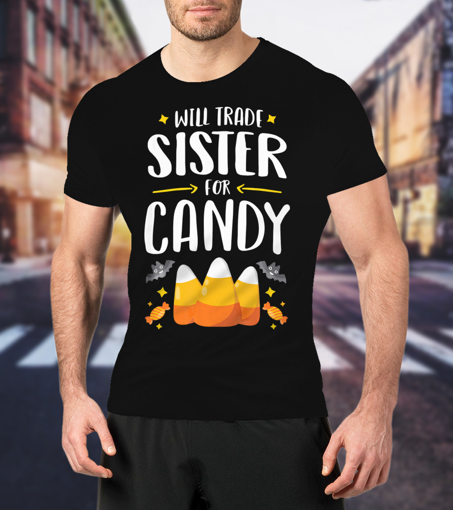 Will Trade Sister For Candy Halloween Boys Matching T-Shirt