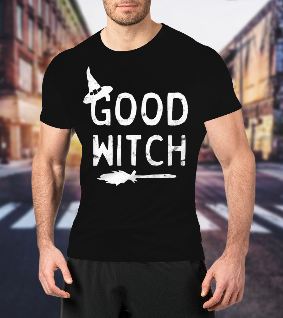 Good Witch Halloween October Witch Hat Broomstick T-Shirt
