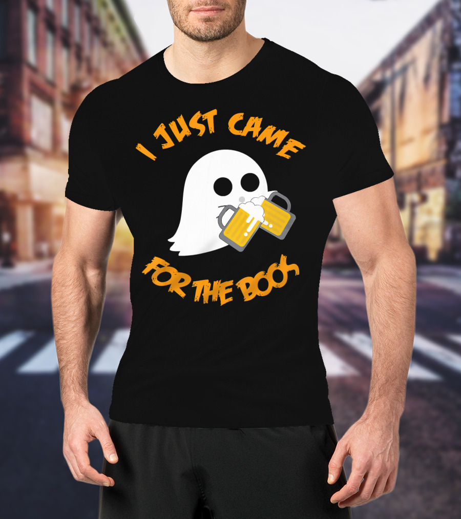 I Just Came Here For The Boos Ghost Holding Beer Mugs T-Shirt