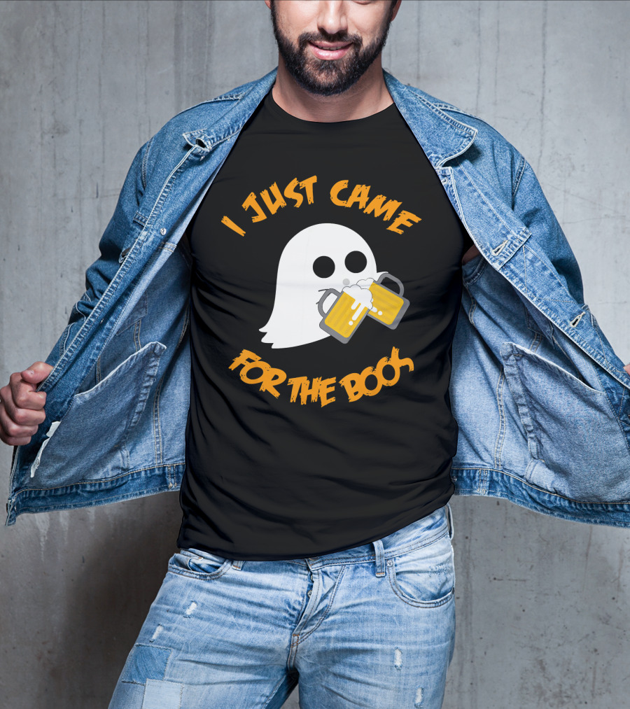 I Just Came Here For The Boos Ghost Holding Beer Mugs T-Shirt