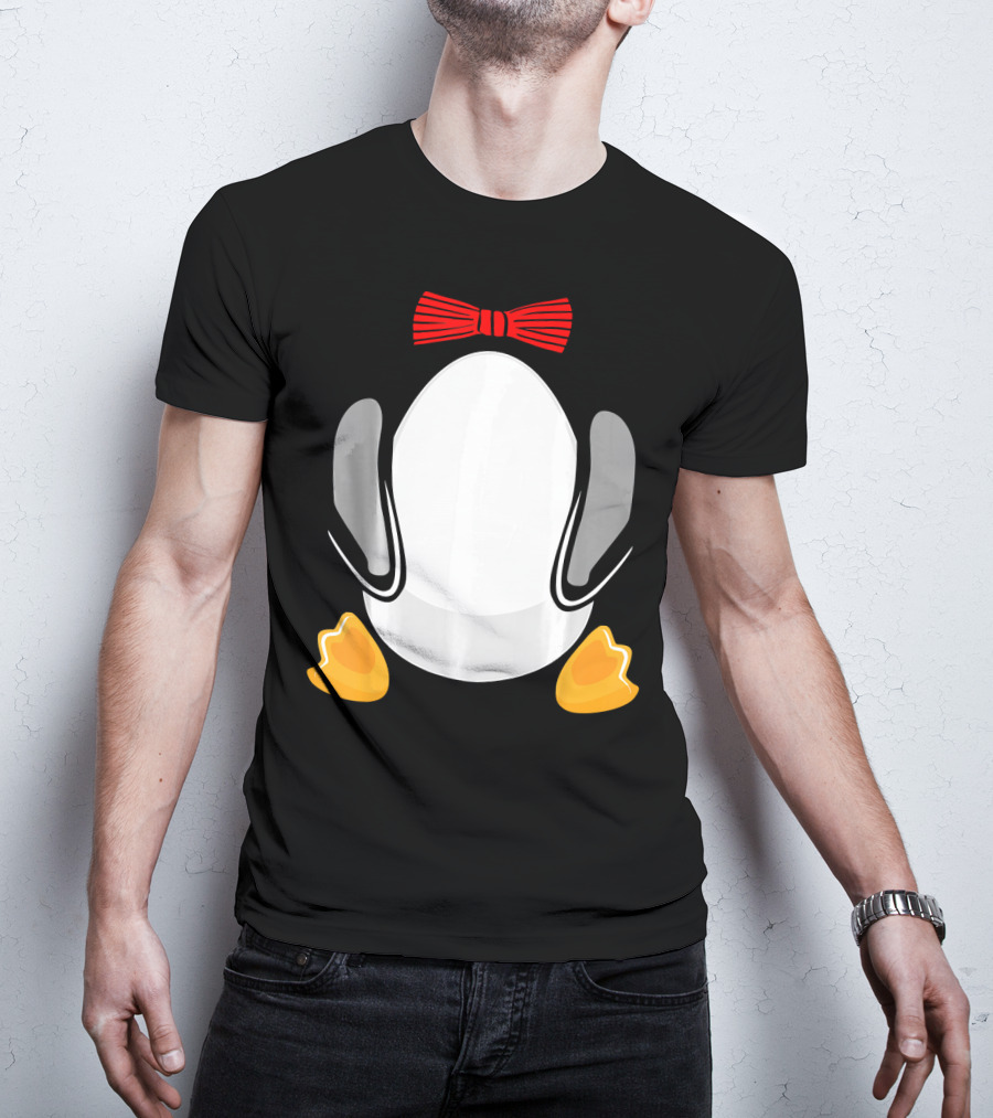 Funny Penguin Kids Halloween Costume Bowtie Feet T-Shirt