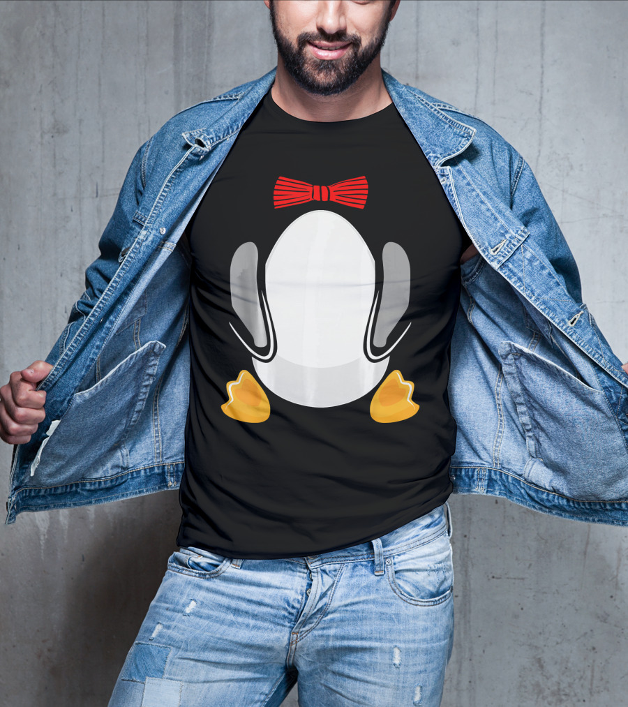Funny Penguin Kids Halloween Costume Bowtie Feet T-Shirt