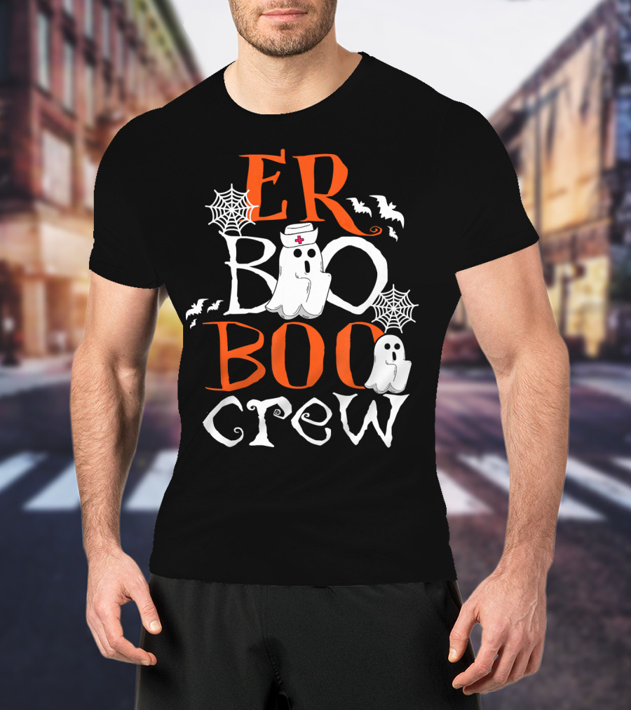 ER Boo Boo Crew Halloween Ghosts Nurse Spiders Bats T-Shirt