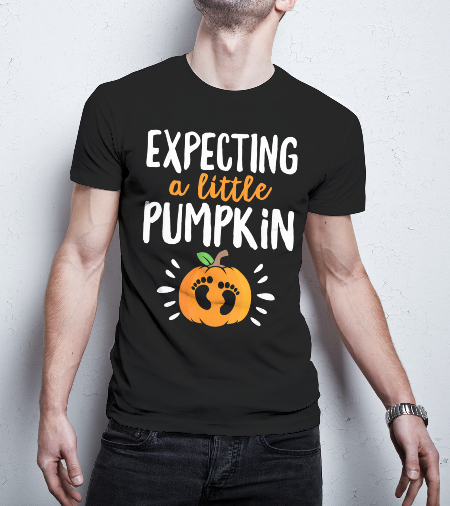 Expecting A Little Pumpkin With Adorable Baby Footprints T-Shirt