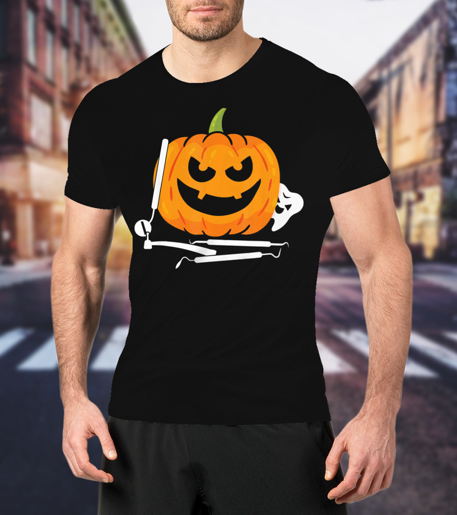 Funny Halloween Pumpkin Dentist T-Shirt