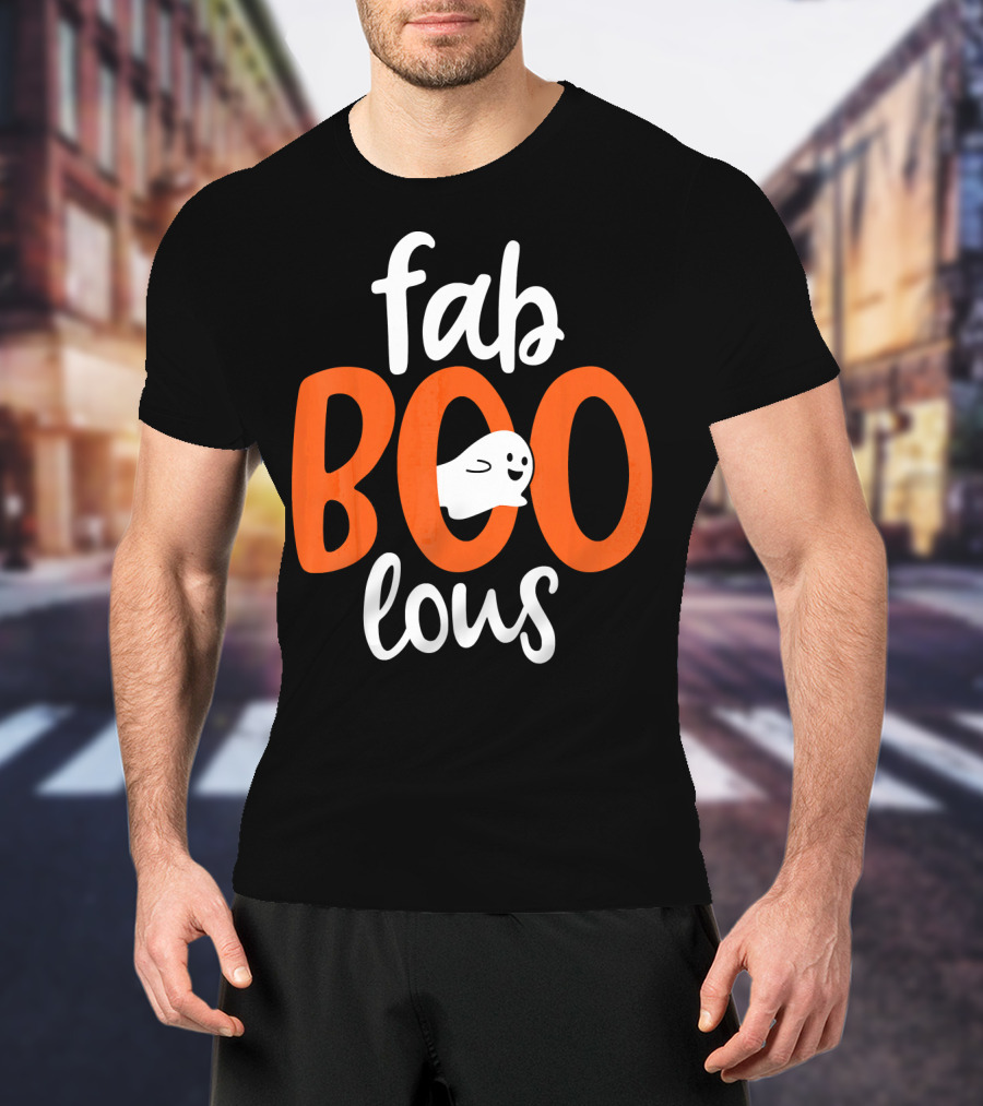 Fab BOO Lous Funny Fabulous Halloween Cel Ghost Image T-Shirt